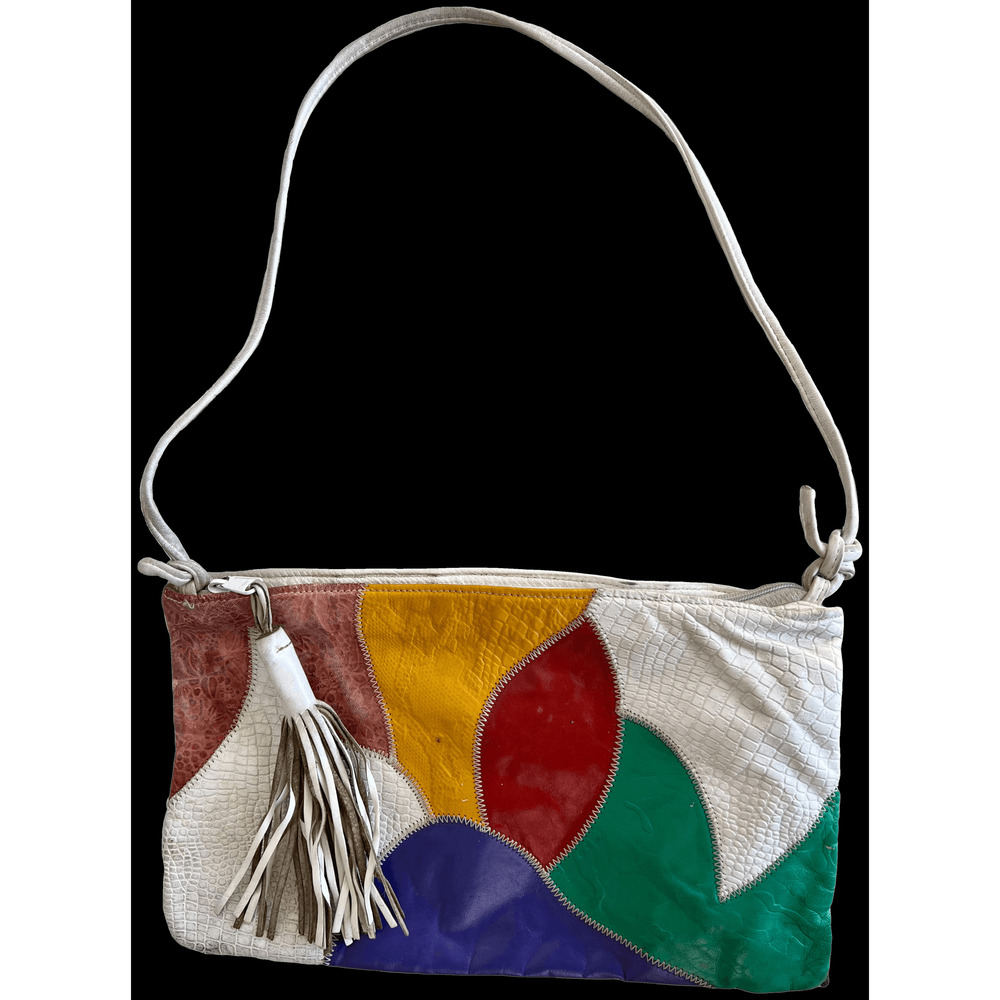 80s Rectangle Multicolor Patch Purse - image 2
